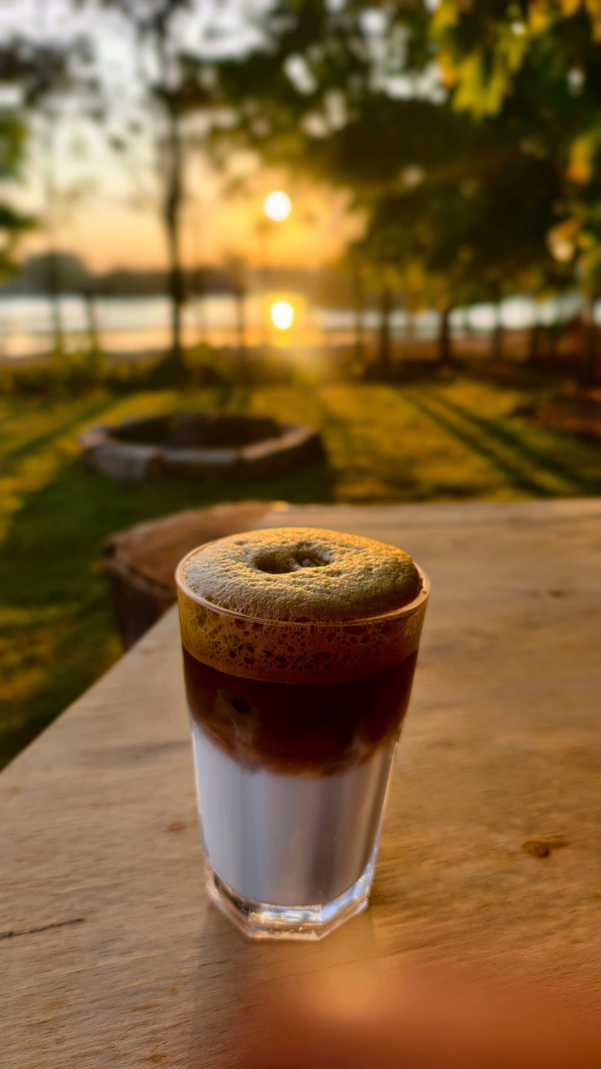 Iced latte at Dinklr café